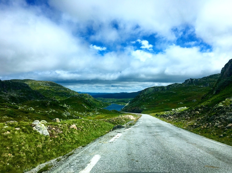 Rolling #green mountaintops up above the tree line in Southern Norway, July '16.