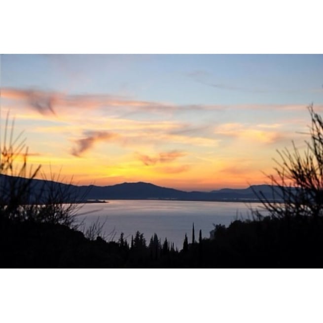 Sunset over Limni Trichonida between Agia Sofia and Mirtias.