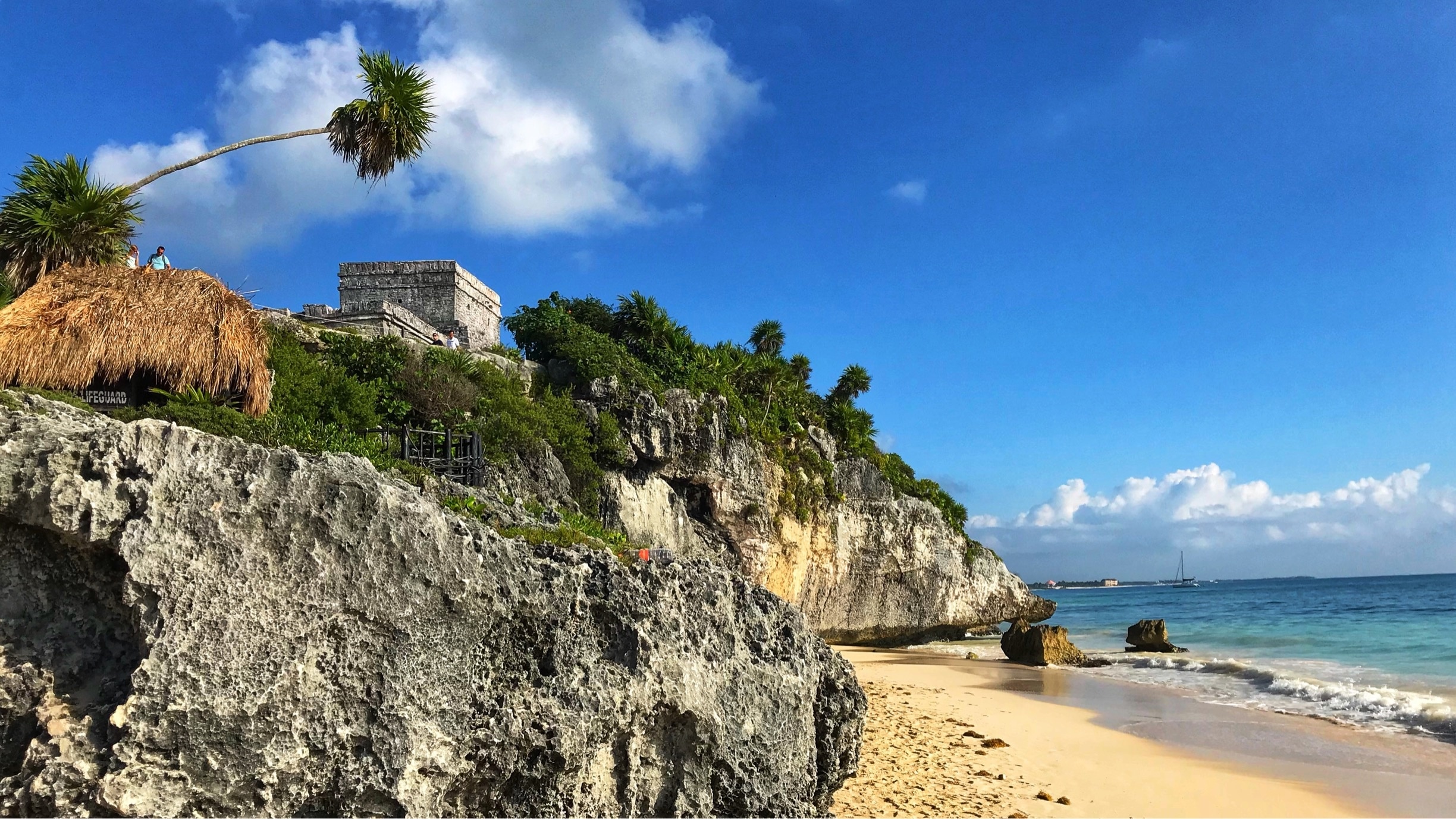 Maya ruin on the beach