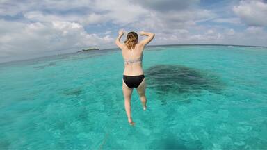 Jumping into that beautiful Belizean water! #Belize #Ocean #Travel