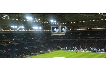 Superb stadium. Good team and no segregation between the home Schalke 04 supporters and those of us that support Arsenal.