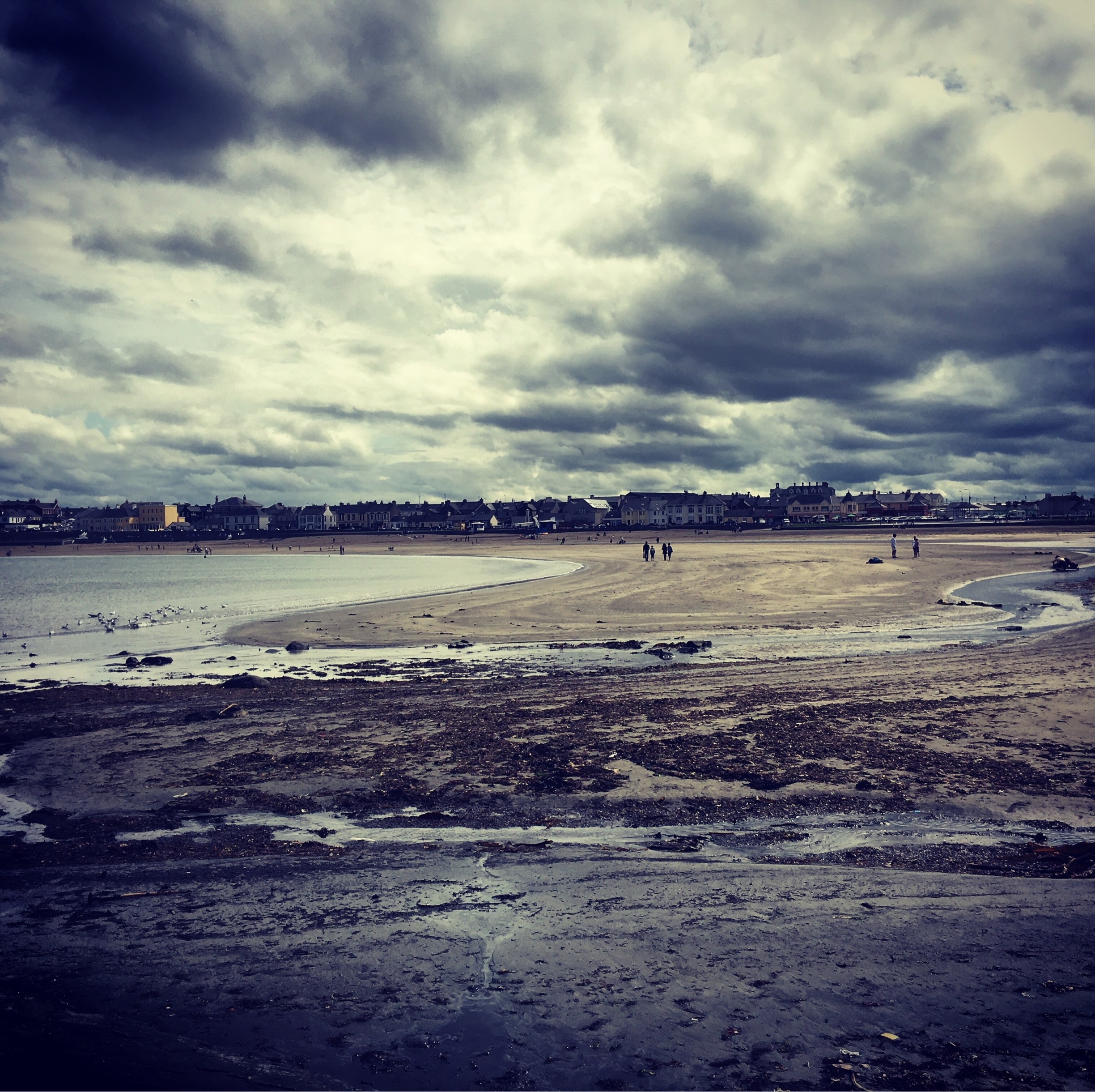 A moody unsettled day at Kilkee Beach, County Clare. 