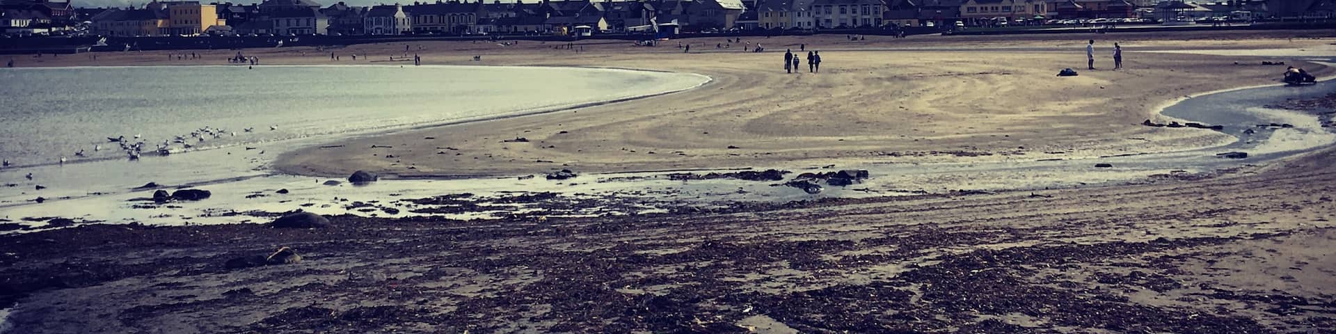A moody unsettled day at Kilkee Beach, County Clare.