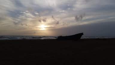 Our last night in Kalutara, Sri Lanka, a fishing boat was on the beach. 