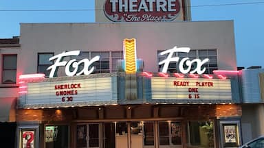 A little past it's prime and in need of a neon tuneup, the Fox Theater "is the place to be" in Taft.