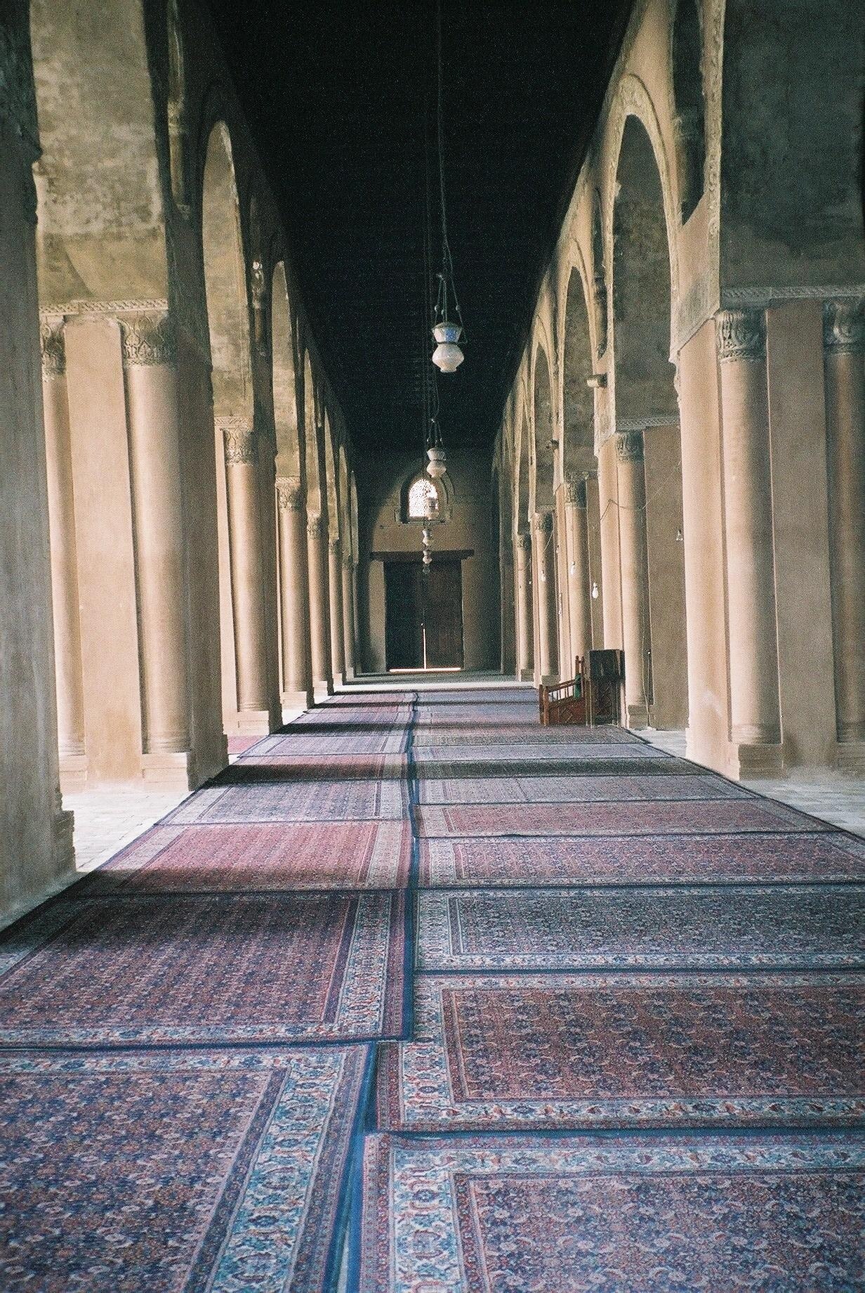 Said to be the oldest mosque in Cairo still in its original form and the largest mosque in Cairo. The carpets were laid out just prior to prayer time. Tourists were welcome but you'll go barefoot and women need to cover their heads and be modestly dressed.