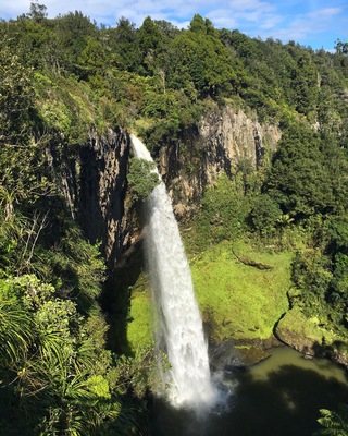 Stunning 33m long Bridal Veil Falls! Just a short drive from Raglan Beach.