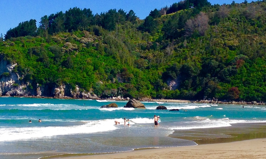 The morning beach.