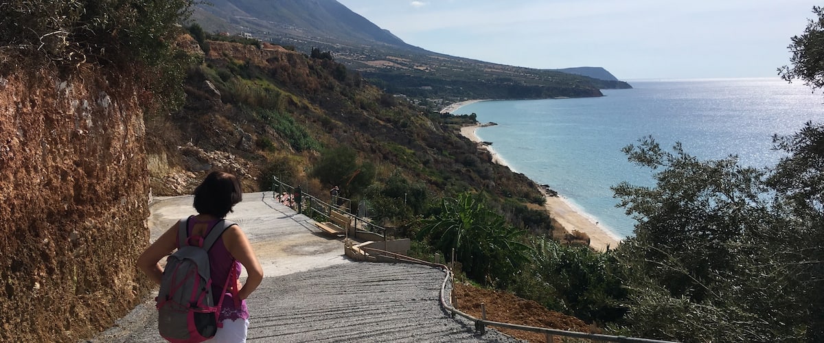 Walking down the steps to  kanali Beach