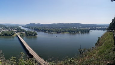 West Branch of the Susquehanna River (on the left) flowing into the Susquehanna River. 