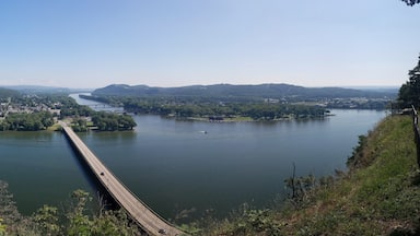 West Branch of the Susquehanna River (on the left) flowing into the Susquehanna River.
