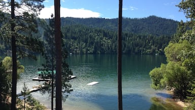 My cool friends deck view of Hayden Lake.