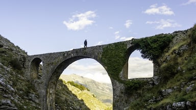 The Ali Pasha Bridge is located near the beautiful town of Gjirokastra in Albania. You can easily hike there within 30 minutes and you can be pretty sure not to meet any other tourists.
The bridge was part of a larger aqueduct complex commissiones in the early 19th century by Ali Pasha of Tepelenë. Tje aqueducts fed the castle's cisterns with water from the Mount Sopot. Gjirokastra didn't have water at this time and Alia Pasha discerned the need of this structure.
The aqueduct was mostly destroyed in 1932, but this section remains.

#Gjirokastra #Albania #alipasha #Bridge #Architecture #Adventure #LocalSecrets #Trovember