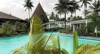 Only five star hotel in Abidjan, a real landmark: Ivoire Hotel. The biggest swimming pool is Western Africa.
