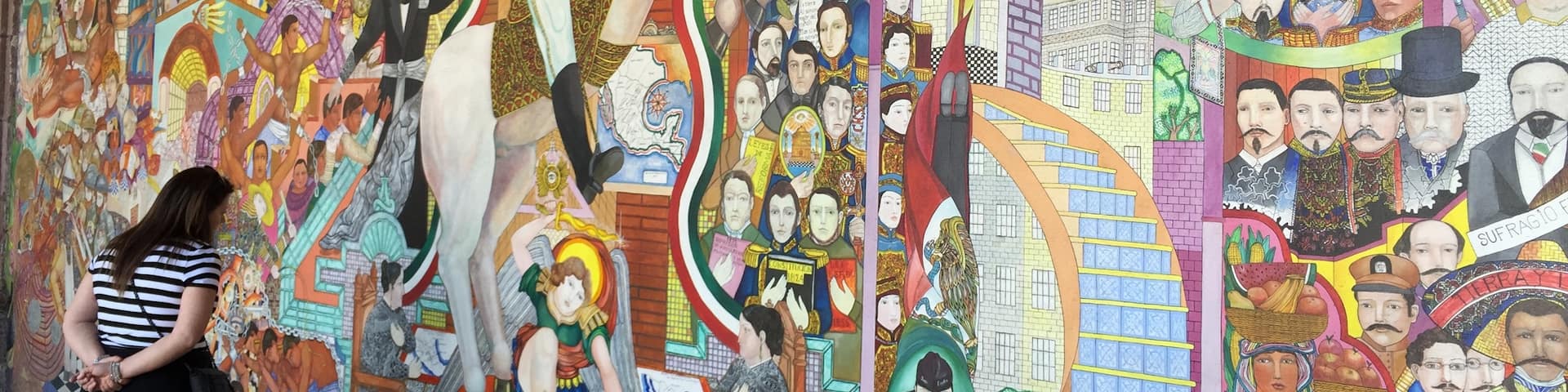 Amazing mural in the Instituto Allende in the city center in San Miguel de Allende.