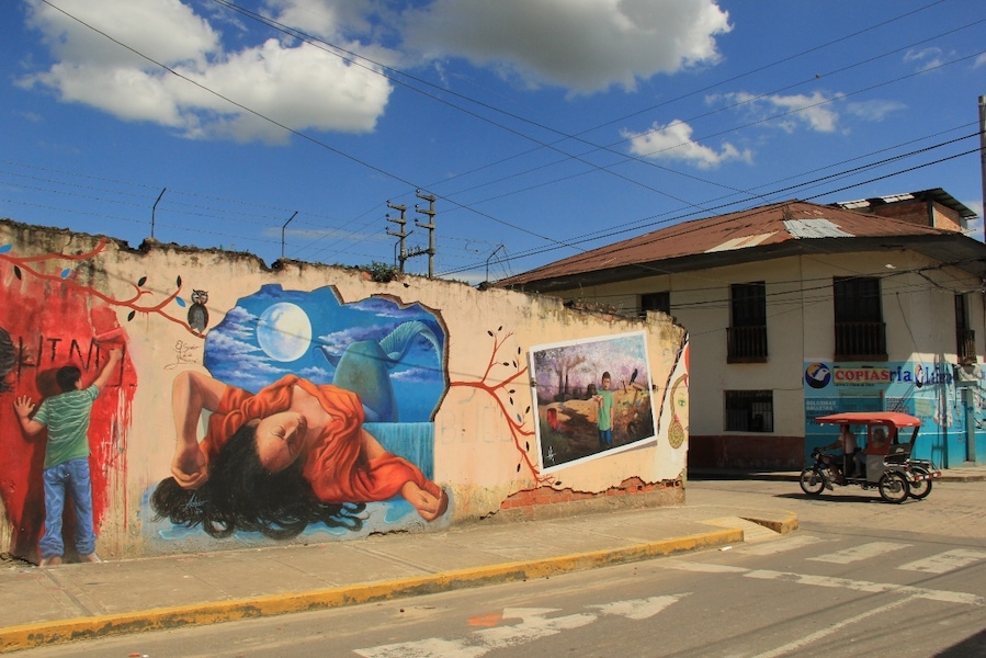 Tarapoto sits on the edge of the vast jungles of eastern Peru. It's the closest place you can fly to after your forays into the rainforests of the Amazon near Iquitos, in order to reconnect with Peru's road network.
There's a wonderfully laid-back vibe here, plenty of street art, local markets, as well as restaurants serving delicious regional specialities, and bars serving drinks made from soaking jungle roots in cane liquor.
If you come here, stay at El Mirador. There's a terrace with amazing jungle views and the breakfast they serve is probably one of the best I've eaten in Peru.
Read more about Tarapoto here:
http://galloparoundtheglobe.com/tarapoto-surprising-little-town/