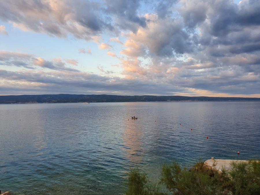 Local, lone fisherman the morning after a big storm in Suhi Potok, Split, Croatia.