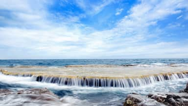 This is one of a kind waterfall-on-sea with pure blue water as a background at Rai cave. Rai cave is a famous place with anyone who loves Ninh Thuan. From the city center, you can easily get here by following a highway. The entrance fee is only 20 vnd (less than 1$). This place has majestic natural scenes: pure blue from the sky and the sea combine together with the waterfall as one. It is also true that picture cant describe how amazing nature here is. #BVSblue