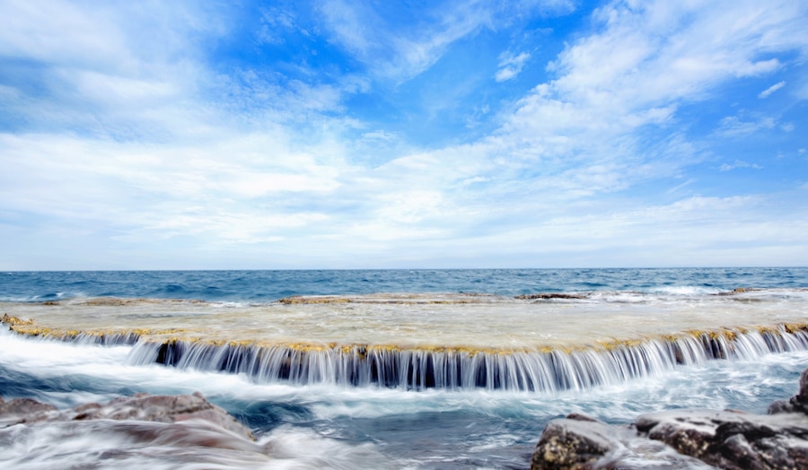 This is one of a kind waterfall-on-sea with pure blue water as a background at Rai cave. Rai cave is a famous place with anyone who loves Ninh Thuan. From the city center, you can easily get here by following a highway. The entrance fee is only 20 vnd (less than 1$). This place has majestic natural scenes: pure blue from the sky and the sea combine together with the waterfall as one. It is also true that picture cant describe how amazing nature here is. #BVSblue