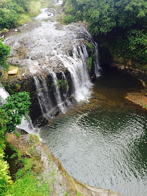 Talofofo waterfalls. It's a steep going down here riding thru a cable car. But the views are all worth it why this is one of the hidden gems in Guam.
