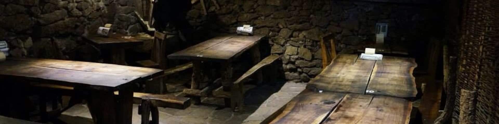 Fantastic popular restaurant hidden in the countryside / forests south of Santiago de Compostela in Galicia. Longtables inside and outside, in the addict, in the barn and in any other places you would not expect. All ecological and local products of own production at a really accessible price. Friendly, informal setting where every inch is packed with a mix of mystical, gallego, celtic and revolutionary references. You really have the feeling you are sitting in a place that has been there always growing organically out of some ancient tree and that at any time local celtic peasants, druids and warriors will come sit next to you for a cider or two. They have a website: www.fogardosantiso.es