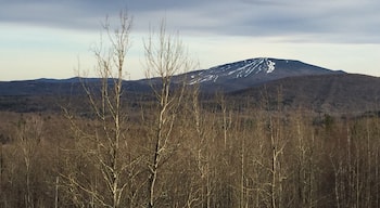 View of Stratton Mtn from Bromley Mtn in Vermont.   Early spring.