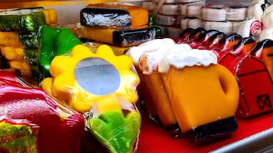 While in Wisconsin, be sure to stop at one of the many cheese outlets along the interstate. Great cheese and beer is to be had. Not steep discounts but lots of novelty items like these wax shaped cheeses.