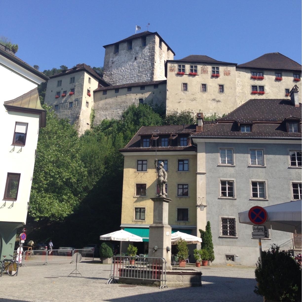 The Schattenburg castle has three things to offer: an interesting museum, a fine restaurant - they have the largest schnitzel in the land - and a grand view over middleeavel Feldkirch. Take the 'Beggarsstairs' - it once was home to the city's poor as well - to the left from this view, across/under path the road. Worth the climb! http://www.schattenburg.at/