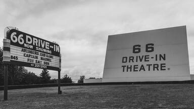 Route 66 - Carthage, MO:  66 Drive in opened in 1949.  Closed in 1985 but renovated and reopened in 1998.