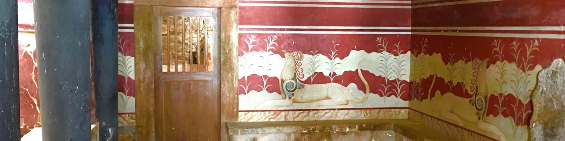 The Throne Room of Knossos, Crete island, is the oldest throne room in Europe, it was built during the 15th century BC for ceremonial purposes.