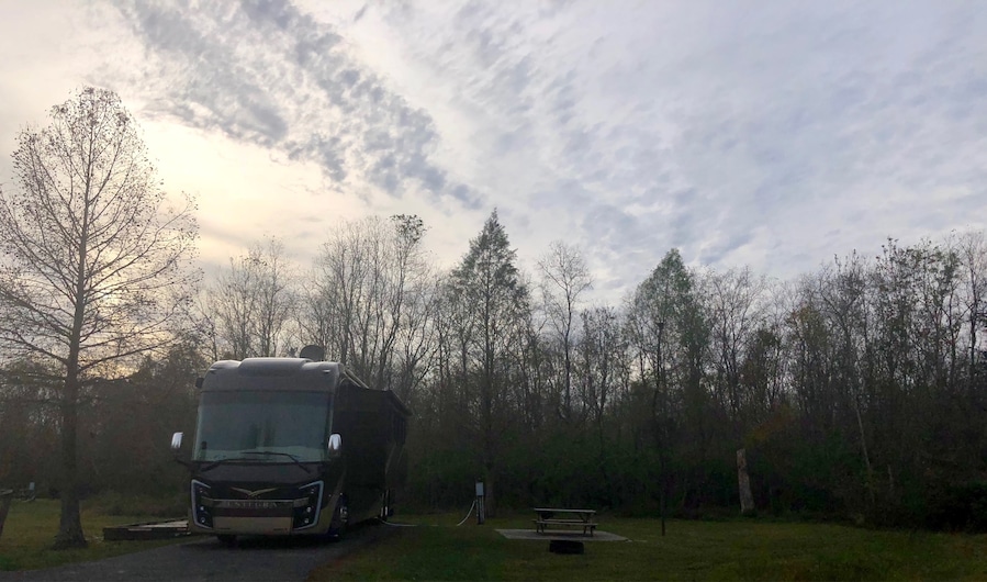 Our house on wheels all settled in at our current homesite. This state park is very conveniently located to New Orleans and all it has to offer.