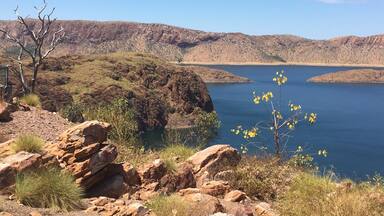Lake Argyle is Australia's second largest man made lake  located in Kununurra northern WA. 