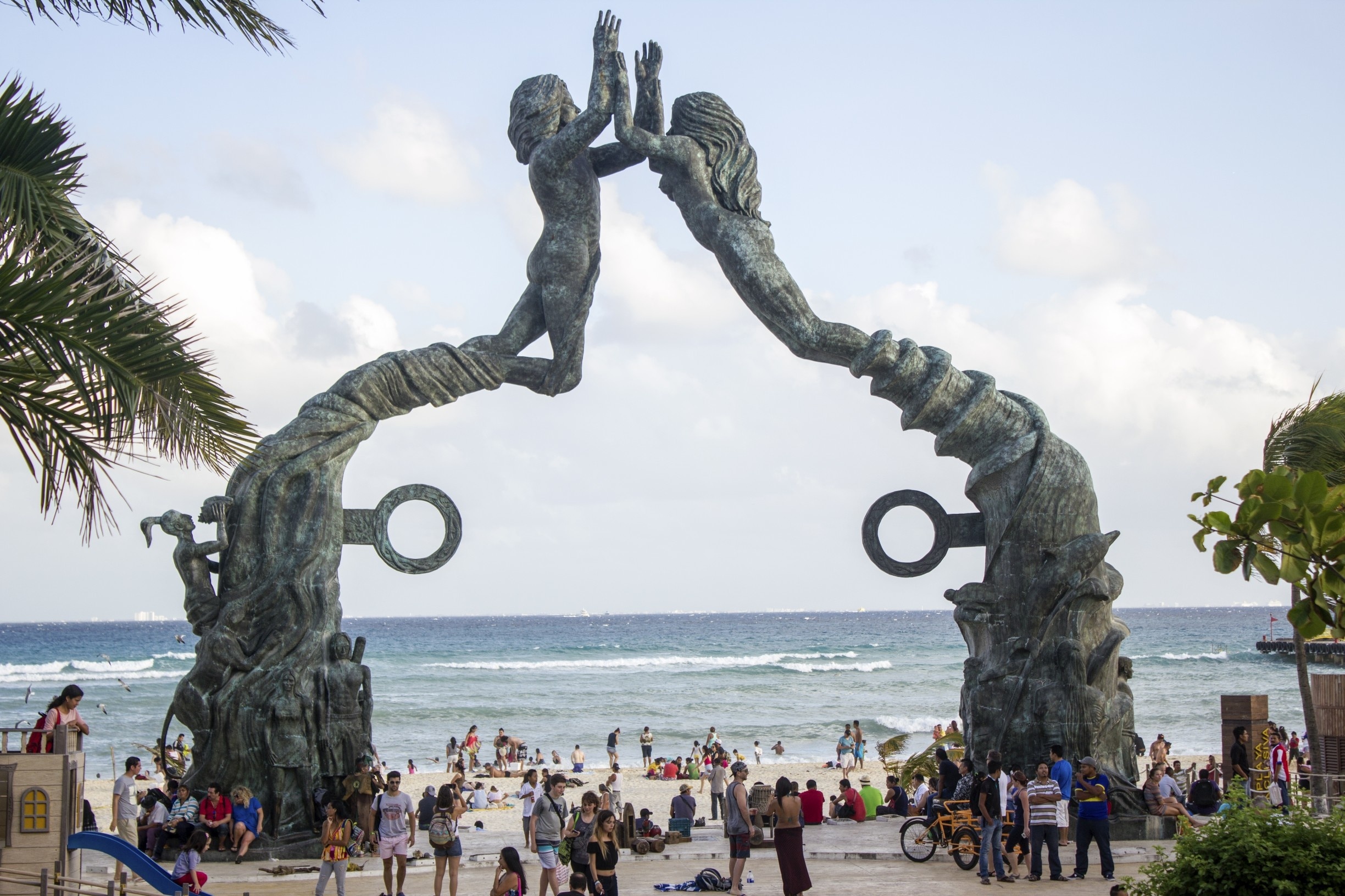 Cool monument on the beach of Playa del Carmen.