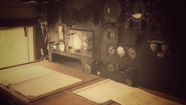 Inside one of the many old planes you can look in at Newark air museum 