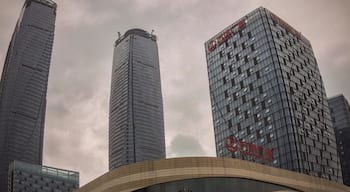 The Wanda Plaza comes complete with an IMAX theatre.  Soon, Kunming will look just like every other city in the world...just a bit more crowded.

The Wanda Plaza towers, when completed, will be the 88th and 89th tallest skyscrapers in the world.