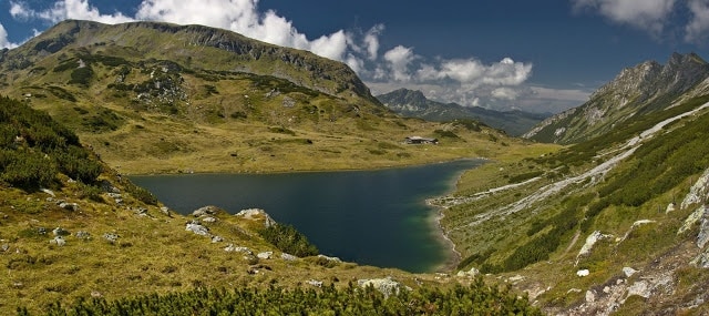 August 2011 
Schladminger Tauern 
Mountain lake Oberhuettensee (alt. 1.862 m) in half of the route from Obertauern to Ignaz-Mattis-huette