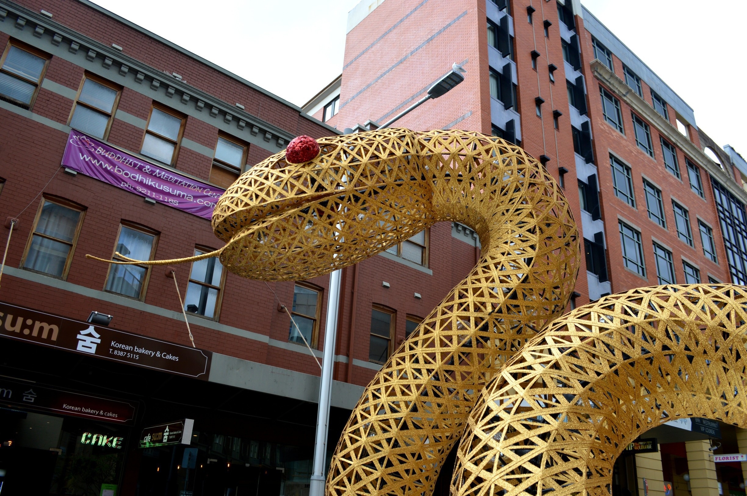 YEAR OF THE SNAKE. One of 12 Zodiacs found around Sydney.  
Chinese New Year celebrations are all over the news. But we experienced it first hand. Read it here and share if you like. https://www.facebook.com/4pairsofItchyFeet/posts/988289231242098
