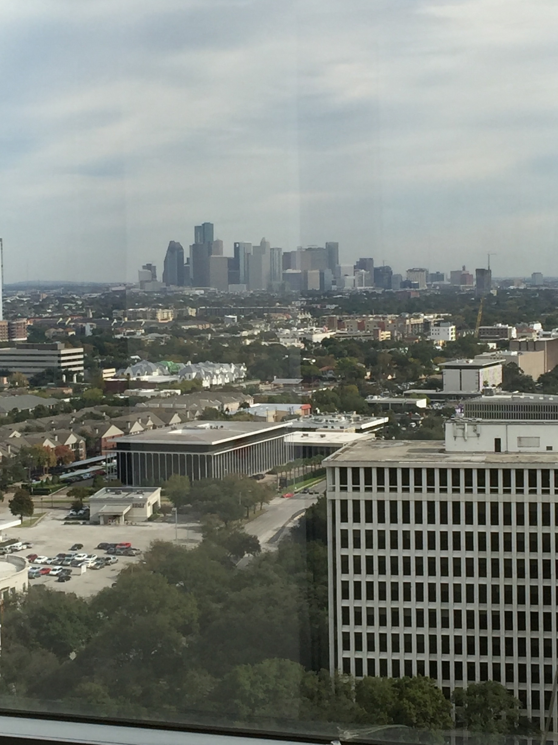 A nice view of downtown Houston. This is a block and a half behind Joel Osteen's Lakewood Church. 