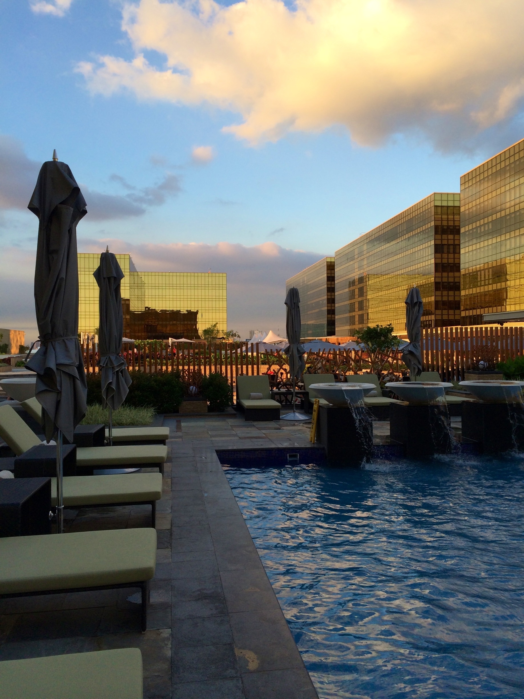 The newest 5 star hotel and resort/casino in the capital city, enjoying pool side and the warmer weather.