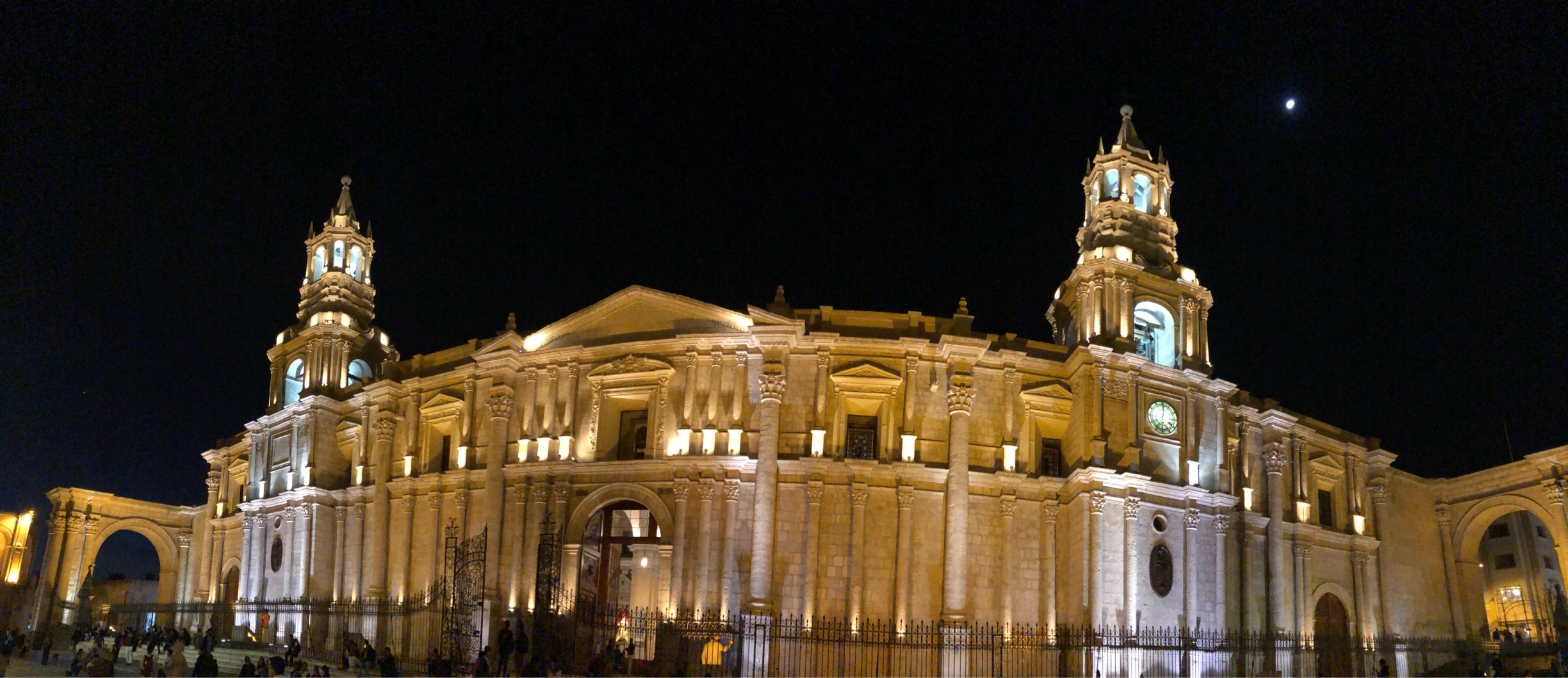 Pretty Cathedral in Arequipa at night 