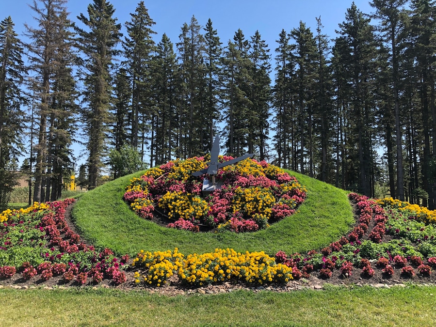 The Floral Clock in the International Peace Garden US-Canada Border, blooming beautifully.