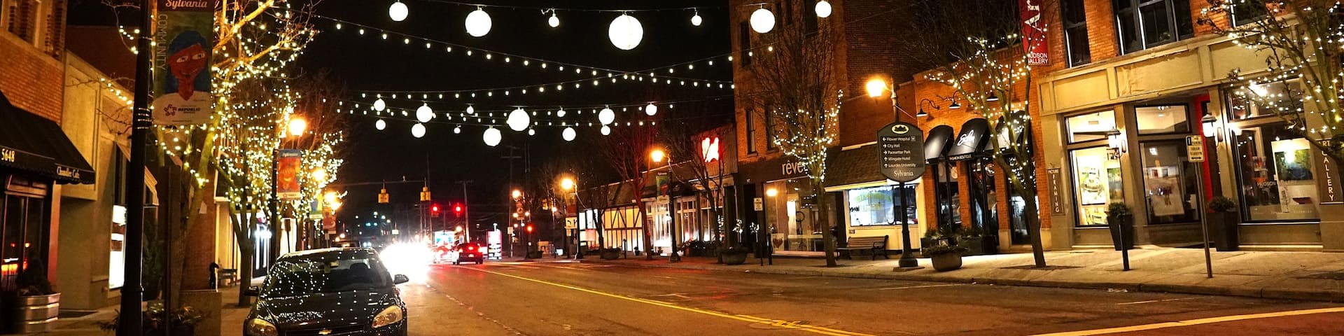 Downtown Sylvania, Ohio under the winter lights. Taken February 2018. Such a great city! #sylvania #winterlights