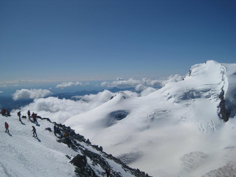 An amazing climb up the glacier with views to mont blanc, we began at sunrise to get to the train then headed up before any snow could melt too much. (August)