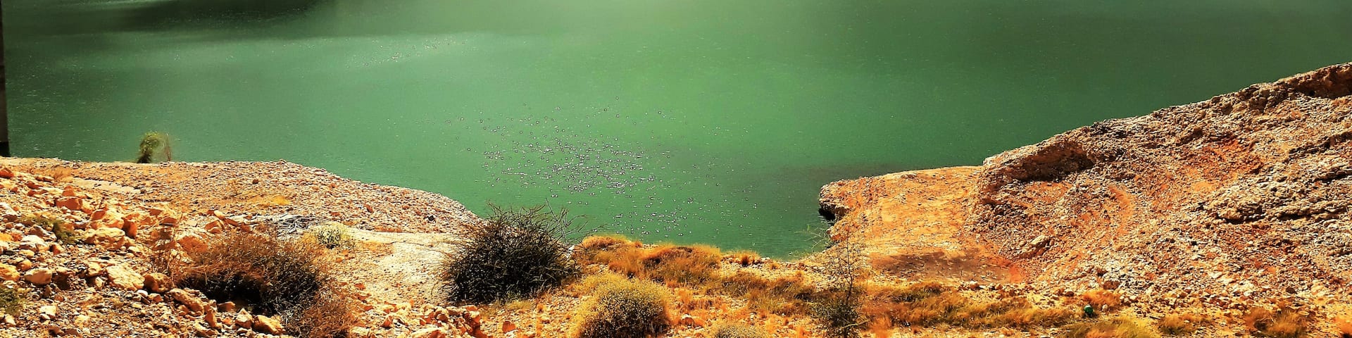 Beautiful Shades of Water in Quriyat dam,Oman