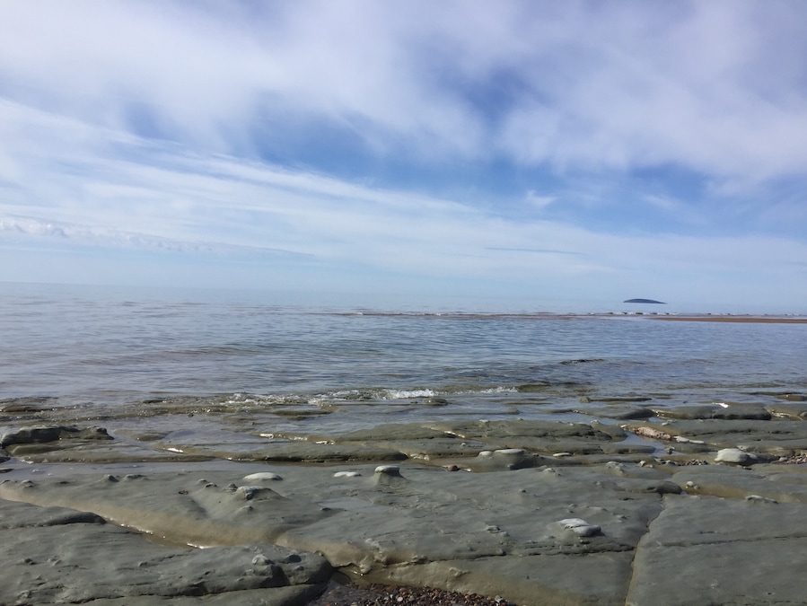 Low tide at the beautiful Inverness Beach, right below the links golf course