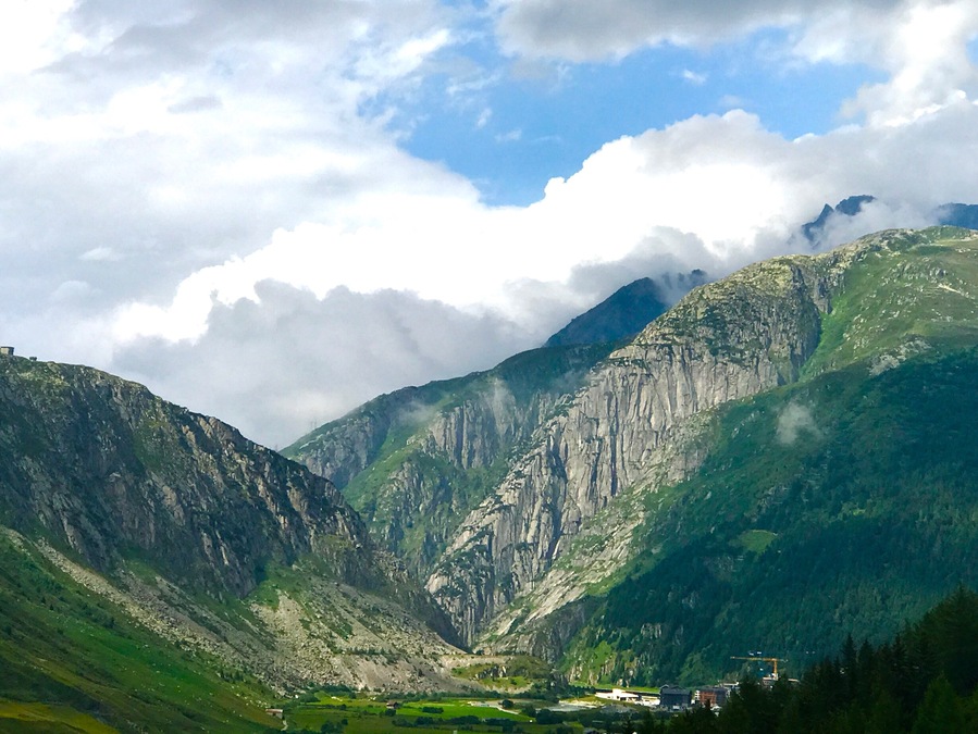 Beautiful mountains and equally breath taking values. This photo is taken from road side car parking after 2 hairpin terns while going to Gotthard pass