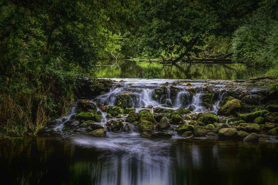 Waterfall at Bonneyville Mill State Park.