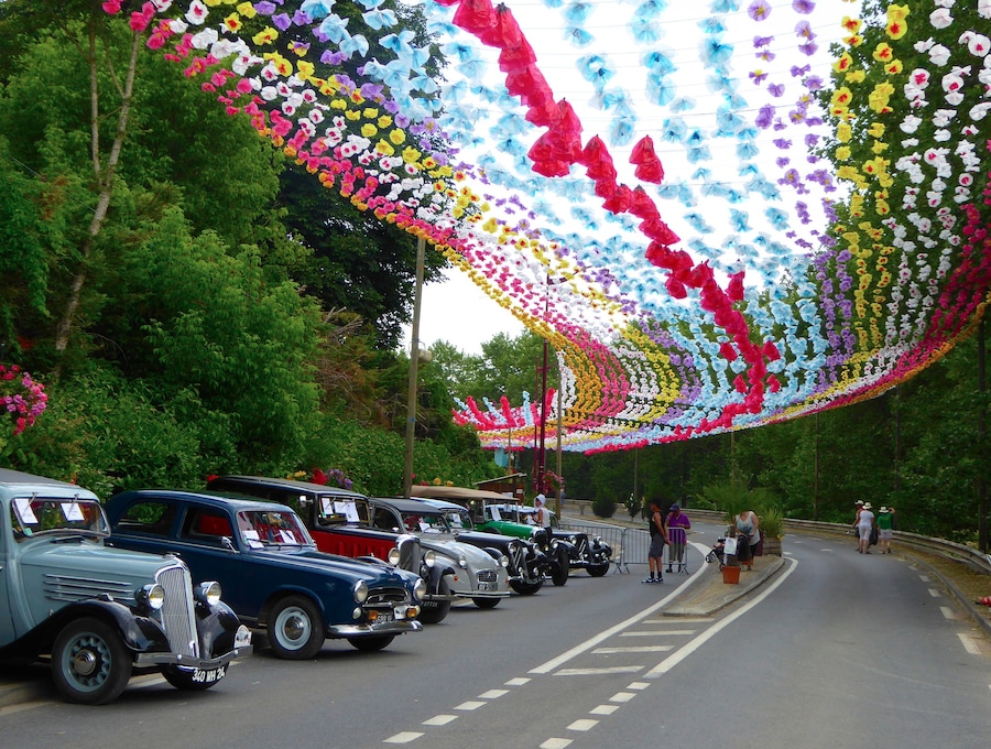 For many years the French government tried to suppress the Occitane culture that once dominated most of what is now southern France. Now, each year a 'Felibrée' celebrates this ancient culture in a different Périgord village. I'm not sure what the cars have to do with it...