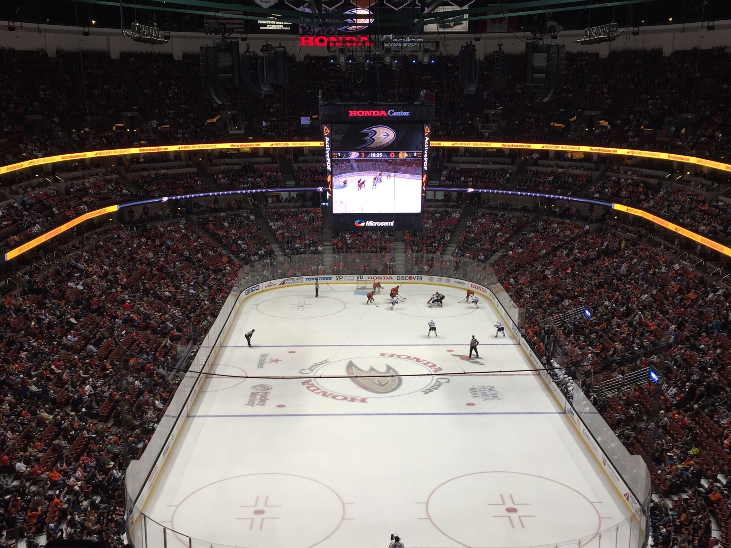 Honda Center, Ducks game vs Blackhawks, taken Nov 2015