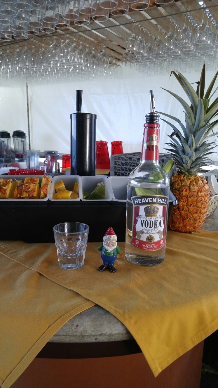 Aboard a whale watching ship. Norman the gnome decided to have a bottle of vodka. He got crazy.